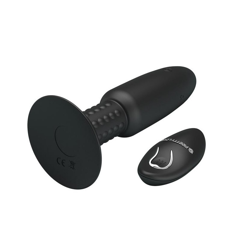 Korek analny z wibracjami rotacją przyssawka 14cm Korek analny z wibracjami rotacją przyssawka 14cm