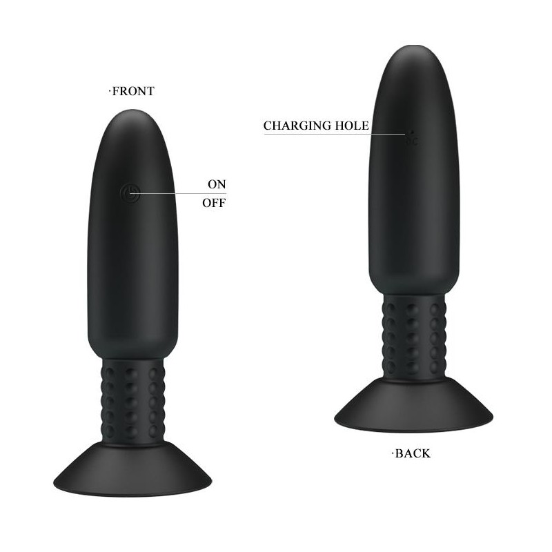 Korek analny z wibracjami rotacją przyssawka 14cm Korek analny z wibracjami rotacją przyssawka 14cm