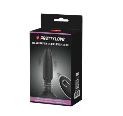 Korek analny z wibracjami rotacją przyssawka 14cm Korek analny z wibracjami rotacją przyssawka 14cm