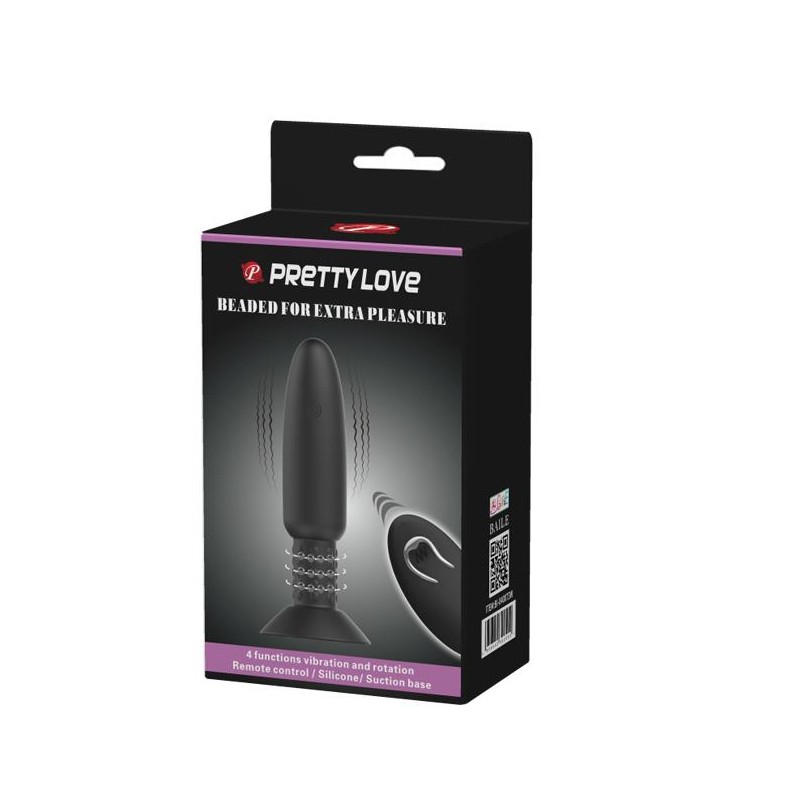 Korek analny z wibracjami rotacją przyssawka 14cm Korek analny z wibracjami rotacją przyssawka 14cm