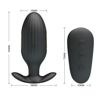 Elektrostymulacja korek plug analny wibrujący 9cm Elektrostymulacja korek plug analny wibrujący 9cm