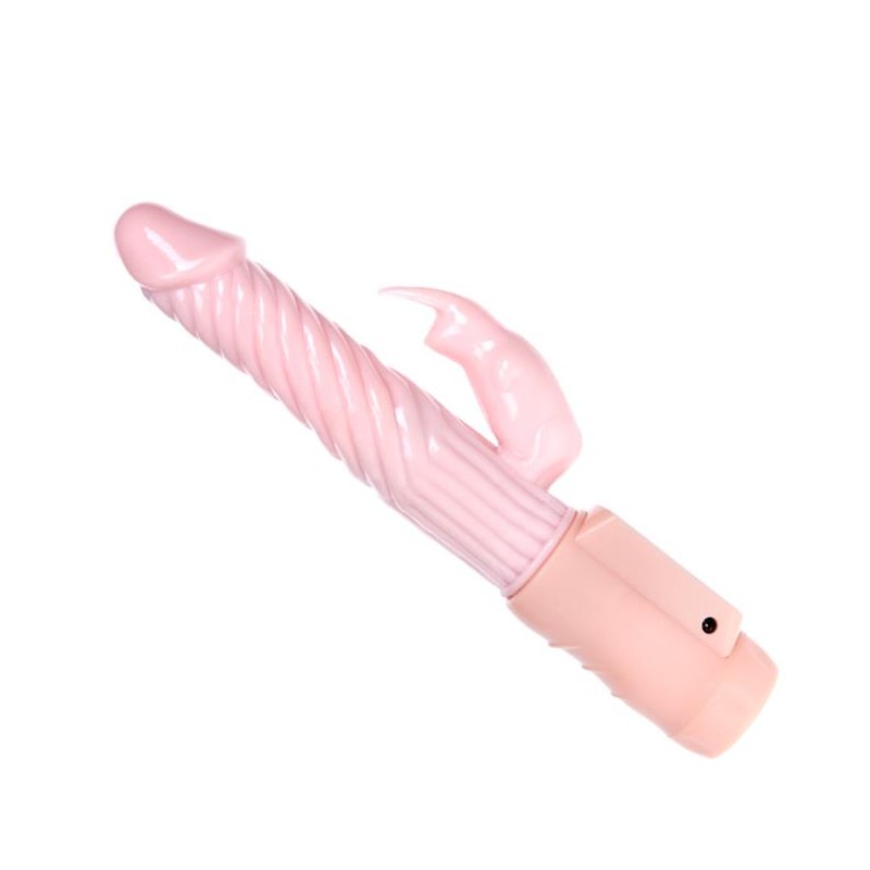 Ogrzewany wibrator z sex masażerem łechtaczki 21cm Ogrzewany wibrator z sex masażerem łechtaczki 21cm