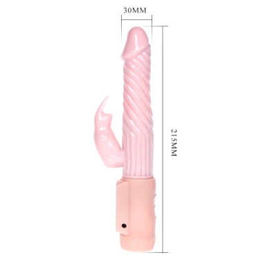 Ogrzewany wibrator z sex masażerem łechtaczki 21cm Ogrzewany wibrator z sex masażerem łechtaczki 21cm