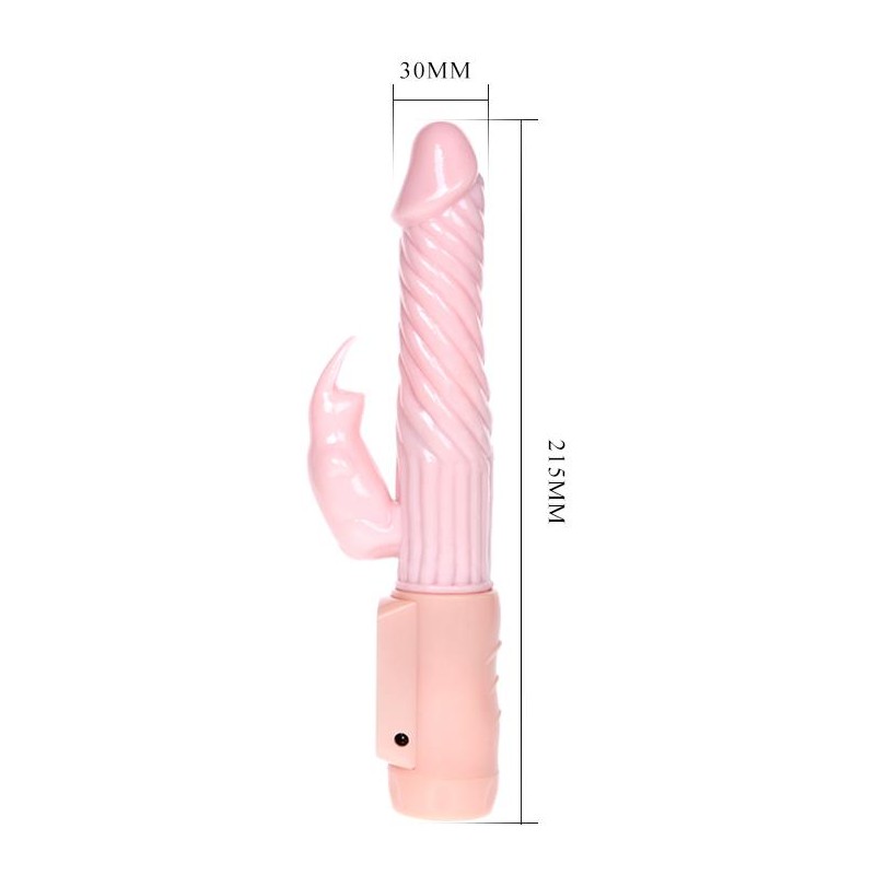 Ogrzewany wibrator z sex masażerem łechtaczki 21cm Ogrzewany wibrator z sex masażerem łechtaczki 21cm