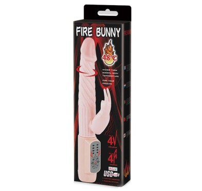 Ogrzewany wibrator z sex masażerem łechtaczki 21cm Ogrzewany wibrator z sex masażerem łechtaczki 21cm