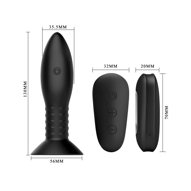 Korek analny z rotacją wibracją plotem 13cm 4tryby Korek analny z rotacją wibracją plotem 13cm 4tryby