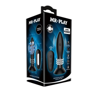 Korek analny z rotacją wibracją plotem 13cm 4tryby Korek analny z rotacją wibracją plotem 13cm 4tryby