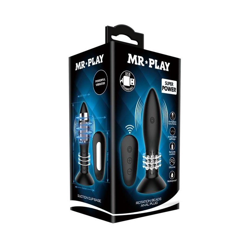 Korek analny z rotacją wibracją plotem 13cm 4tryby Korek analny z rotacją wibracją plotem 13cm 4tryby