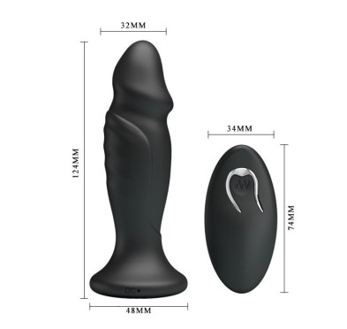 Mini penis korek analny wibrujący na pilota 12cm Mini penis korek analny wibrujący na pilota 12cm