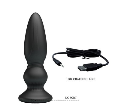 Mocny wibrujący ładowany korek analny 12cm 12tryb Mocny wibrujący ładowany korek analny 12cm 12tryb