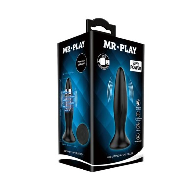 Smukły klasyczny korek analny plug wibrujący 12cm Smukły klasyczny korek analny plug wibrujący 12cm