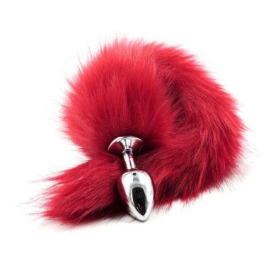 Metalowy korek analny z długim ogonem futrem 7cm Metalowy korek analny z długim ogonem futrem 7cm