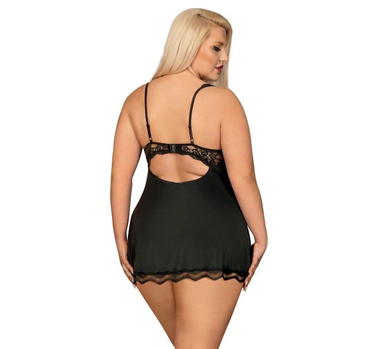 Bielizna-Luvae babydoll i stringi czarne XXL