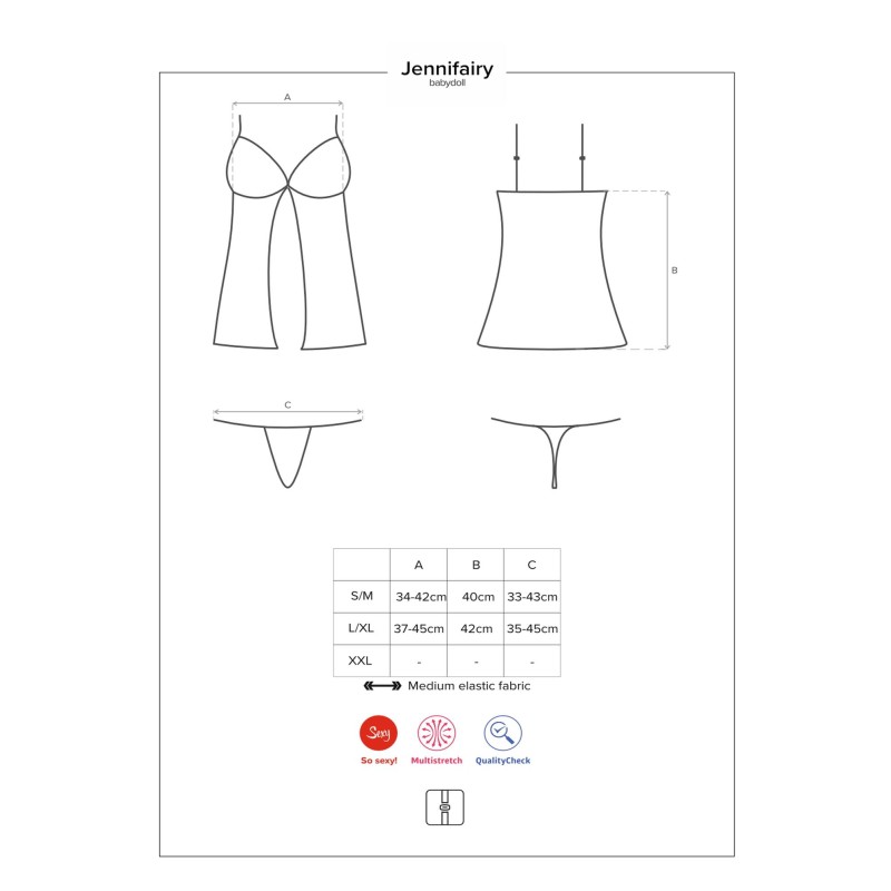 Komplet koszulka babydoll stringi obsessive l/xl Komplet koszulka babydoll stringi obsessive l/xl