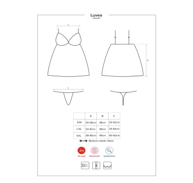 Bielizna-Luvae babydoll i stringi czarne XXL
