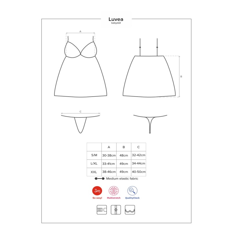 Bielizna-Luvae babydoll i stringi czarne XXL
