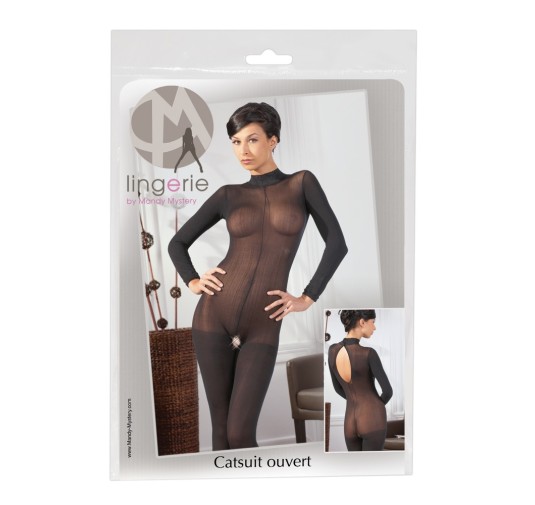 Catsuit bodystocking siateczka otwarty krok m/l