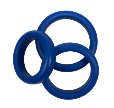 3 blue silicone rings