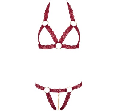 Bra Set open red M/L