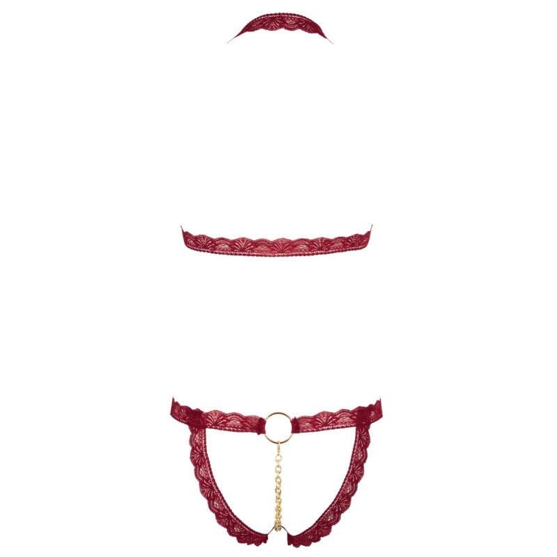 Bra Set open red M/L