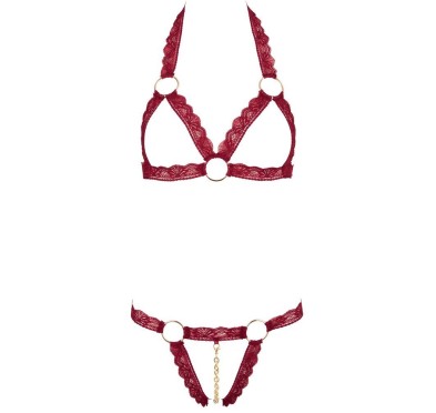 Bra Set open red M/L