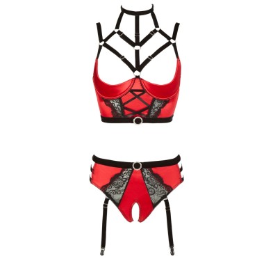 Shelf Bra Set red 80B/M