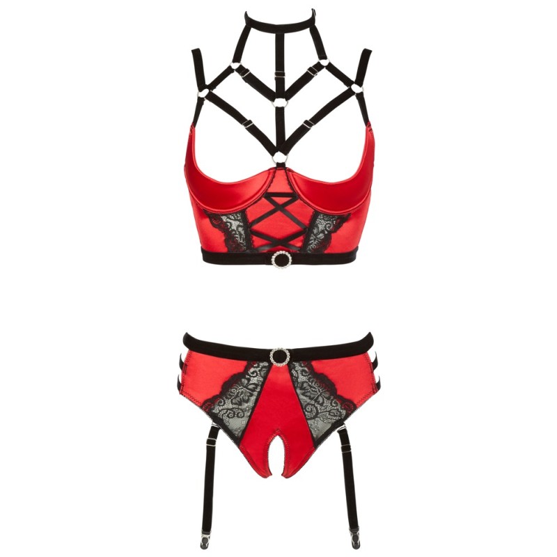 Shelf Bra Set red 85C/L