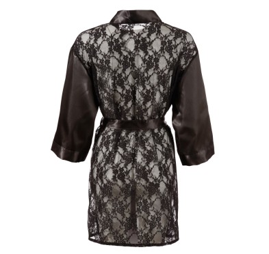 Szlafrok satynowy z koronką seksowne kimono L/XL
