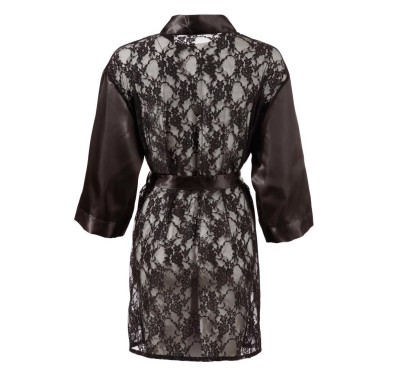 Szlafrok satynowy z koronką seksowne kimono L/XL