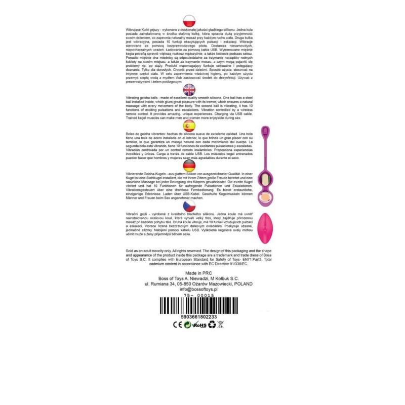Stymulujące kulki gejszy wibrujące pilot 10trybów Stymulujące kulki gejszy wibrujące pilot 10trybów