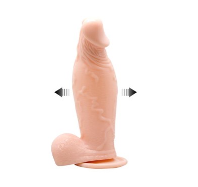 Dildo z cyberskóry pompowany przyssawka 19cm