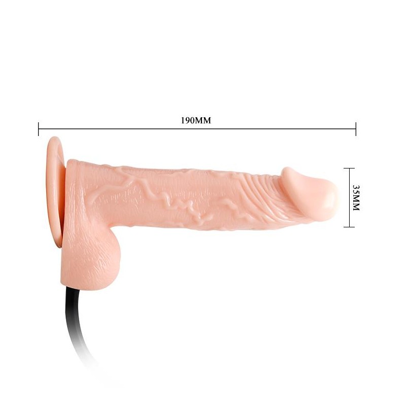 Dildo z cyberskóry pompowany przyssawka 19cm