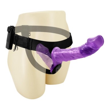 Strap-on na paskach podwójna penetracja wibracje
