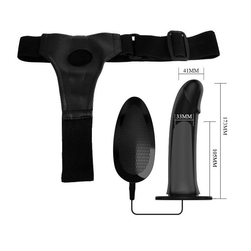 Penis na paskach strapon wibrujący z uprzężą 17 cm Penis na paskach strapon wibrujący z uprzężą 17 cm