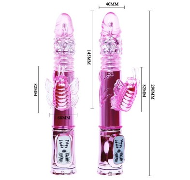 Duży wibrator z masażerm rotacją posuwem sex 26cm Duży wibrator z masażerm rotacją posuwem sex 26cm