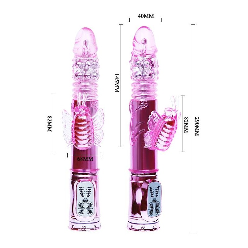 Duży wibrator z masażerm rotacją posuwem sex 26cm Duży wibrator z masażerm rotacją posuwem sex 26cm