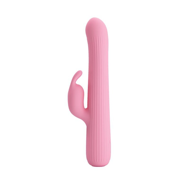 Królik wibrator z masażerem rotacyjny 18cm 4tryby Królik wibrator z masażerem rotacyjny 18cm 4tryby