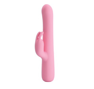Królik wibrator z masażerem rotacyjny 18cm 4tryby Królik wibrator z masażerem rotacyjny 18cm 4tryby