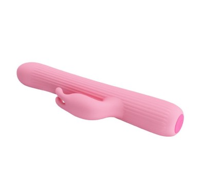 Królik wibrator z masażerem rotacyjny 18cm 4tryby Królik wibrator z masażerem rotacyjny 18cm 4tryby