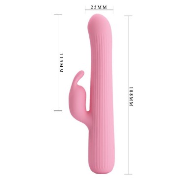 Królik wibrator z masażerem rotacyjny 18cm 4tryby Królik wibrator z masażerem rotacyjny 18cm 4tryby