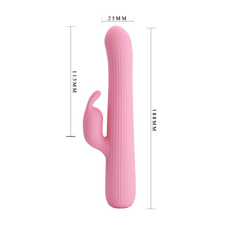 Królik wibrator z masażerem rotacyjny 18cm 4tryby Królik wibrator z masażerem rotacyjny 18cm 4tryby