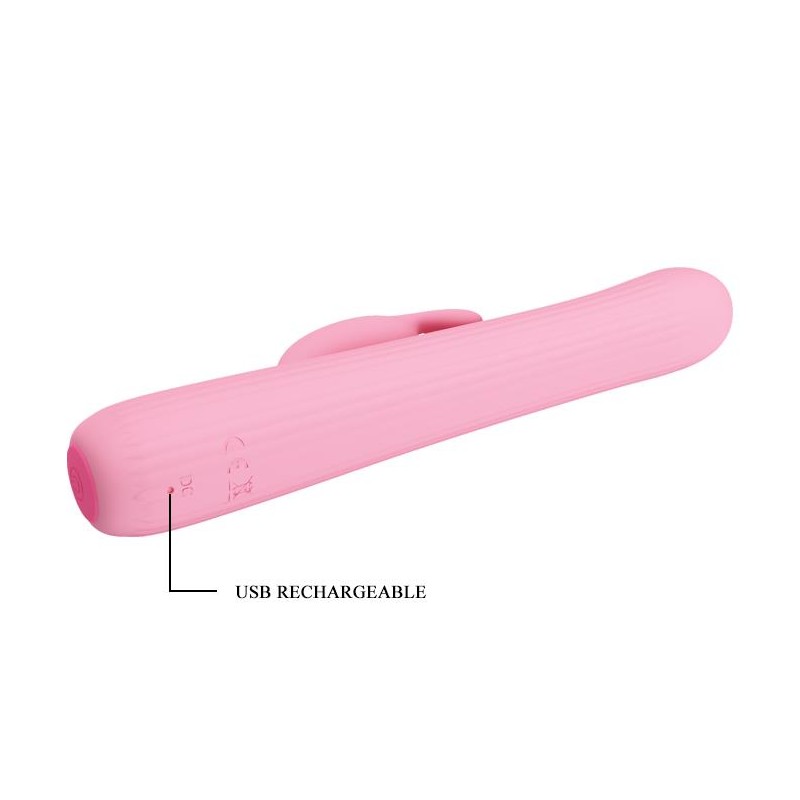Królik wibrator z masażerem rotacyjny 18cm 4tryby Królik wibrator z masażerem rotacyjny 18cm 4tryby