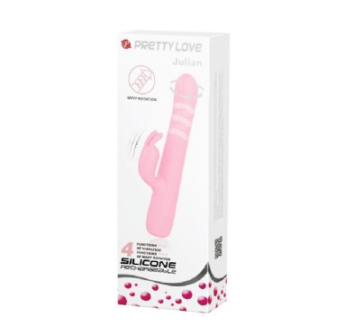 Królik wibrator z masażerem rotacyjny 18cm 4tryby Królik wibrator z masażerem rotacyjny 18cm 4tryby
