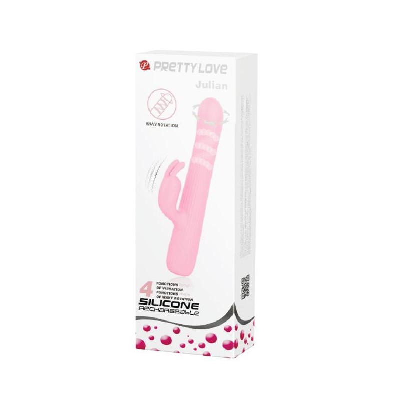 Królik wibrator z masażerem rotacyjny 18cm 4tryby Królik wibrator z masażerem rotacyjny 18cm 4tryby