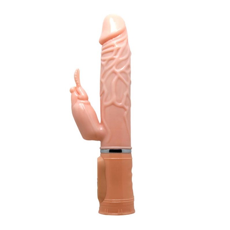 Podgrzewany wibrator z masażerem łechtaczki 26cm Podgrzewany wibrator z masażerem łechtaczki 26cm