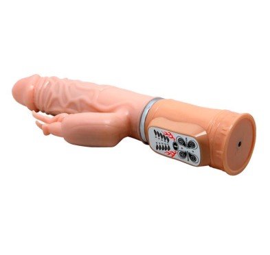 Podgrzewany wibrator z masażerem łechtaczki 26cm Podgrzewany wibrator z masażerem łechtaczki 26cm