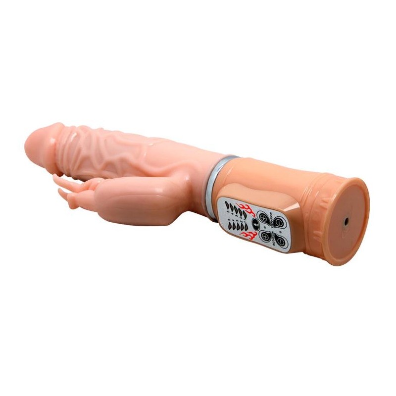 Podgrzewany wibrator z masażerem łechtaczki 26cm Podgrzewany wibrator z masażerem łechtaczki 26cm