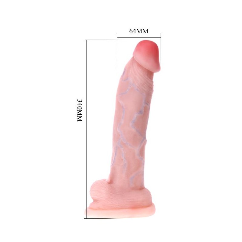 Duży gruby penis naturalny przyssawka dildo 34cm