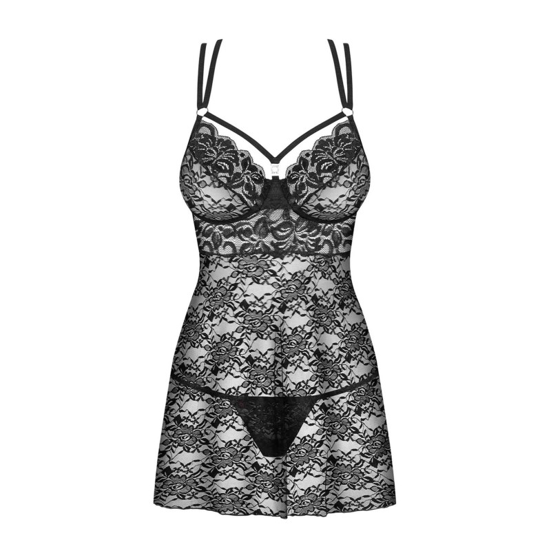 Koszulka babydoll stringi komplet 860-bab-1 s/m Koszulka babydoll stringi komplet 860-bab-1 s/m