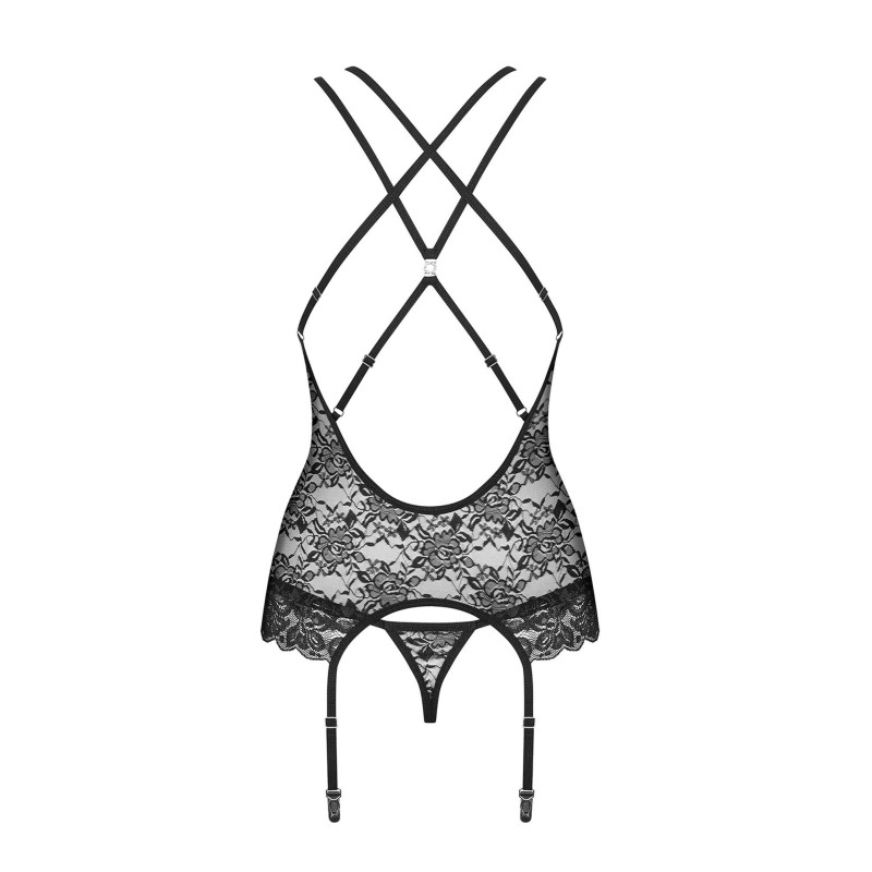 Koronkowy gorset stringi sex komplet 860-cor-1 s/m Koronkowy gorset stringi sex komplet 860-cor-1 s/m